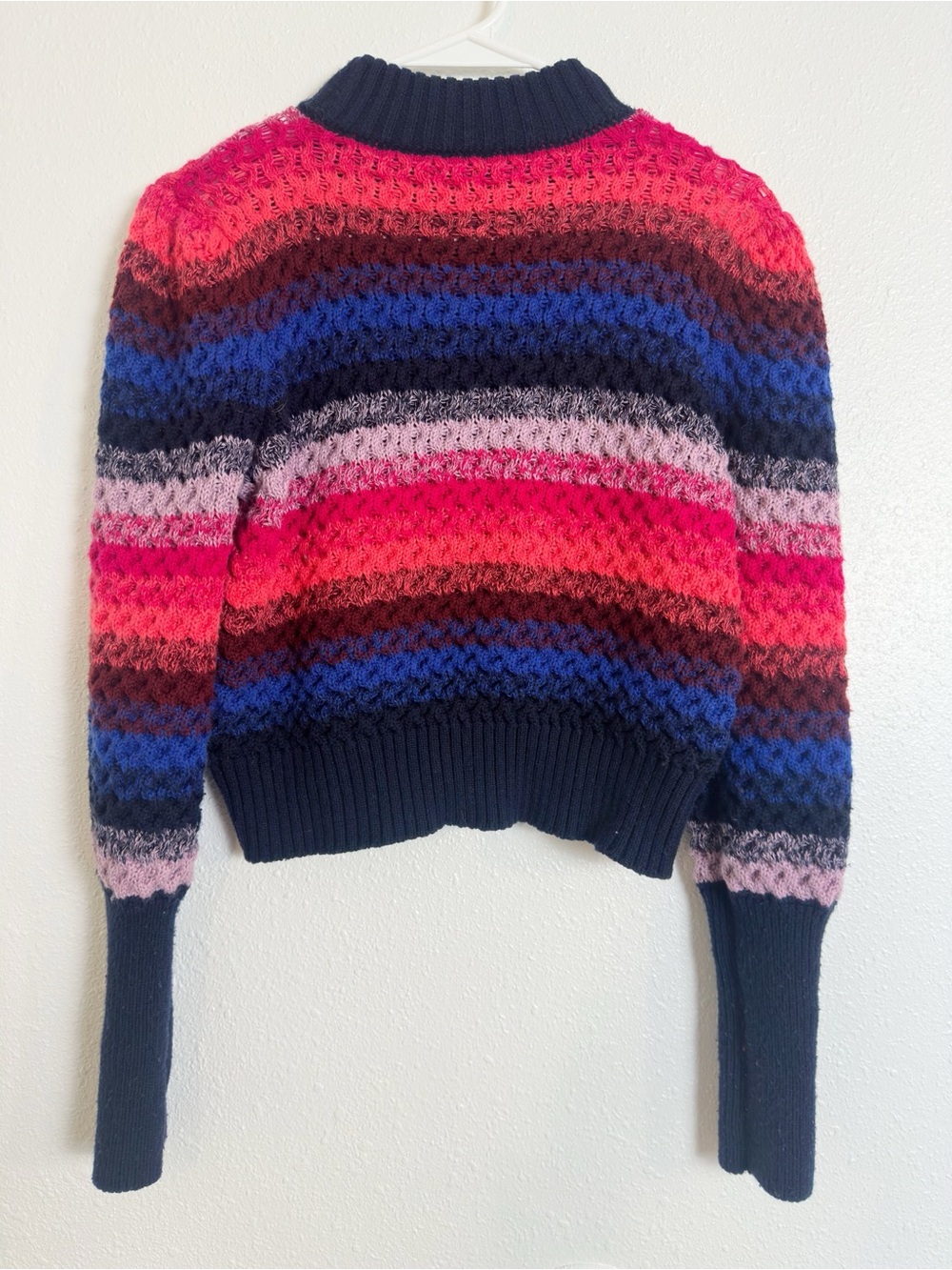 D2 striped knit mock neck sweater
